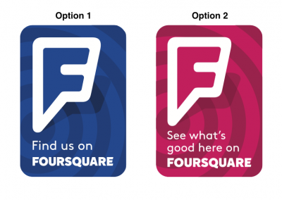 Foursquare Window Cling Options