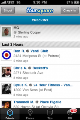 The Old Foursquare. Image from TechCrunch