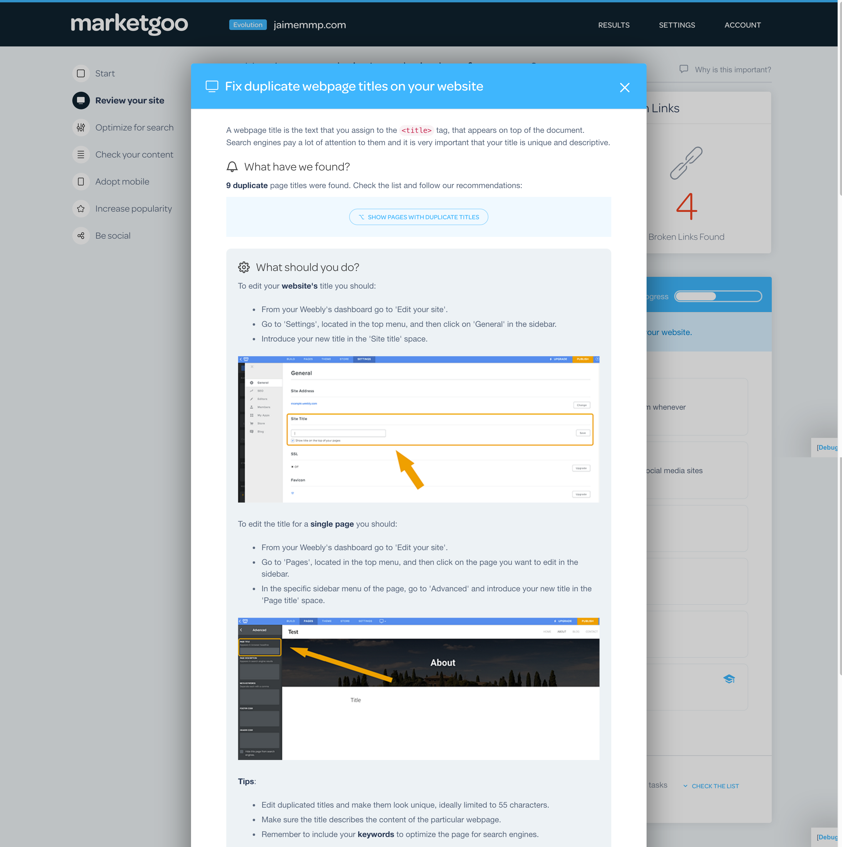 marketgoo for weebly