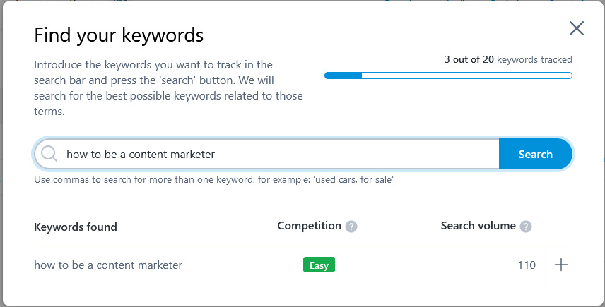 how to choose SEO keywords: using marketgoo