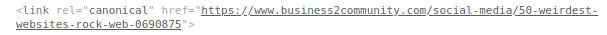 Links in SEO: Example of rel=canonical code usage