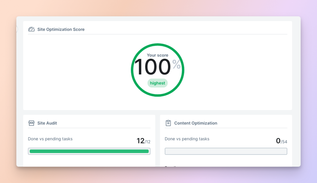 new score calculation for SEO tool
